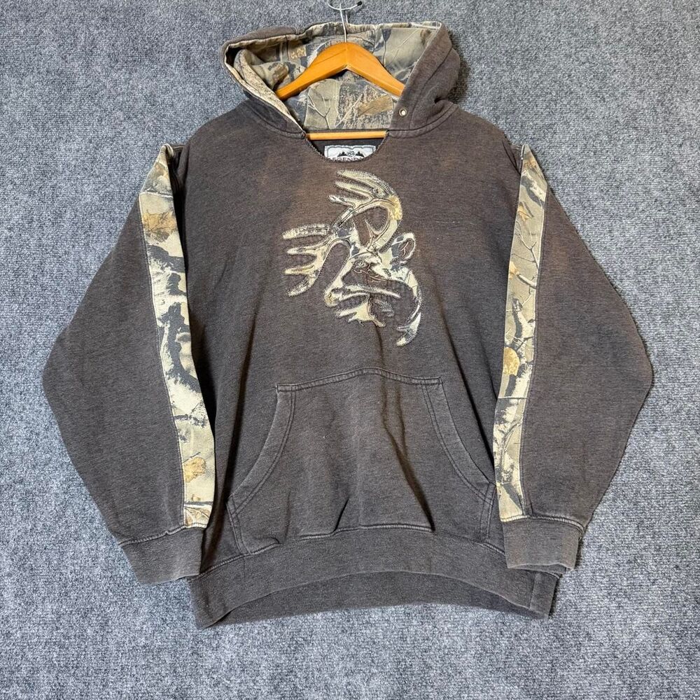 Baggy Mocha Brown Baggy Camo Hoodie Size Large